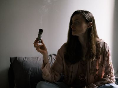 Incense burning in a peaceful yoga space